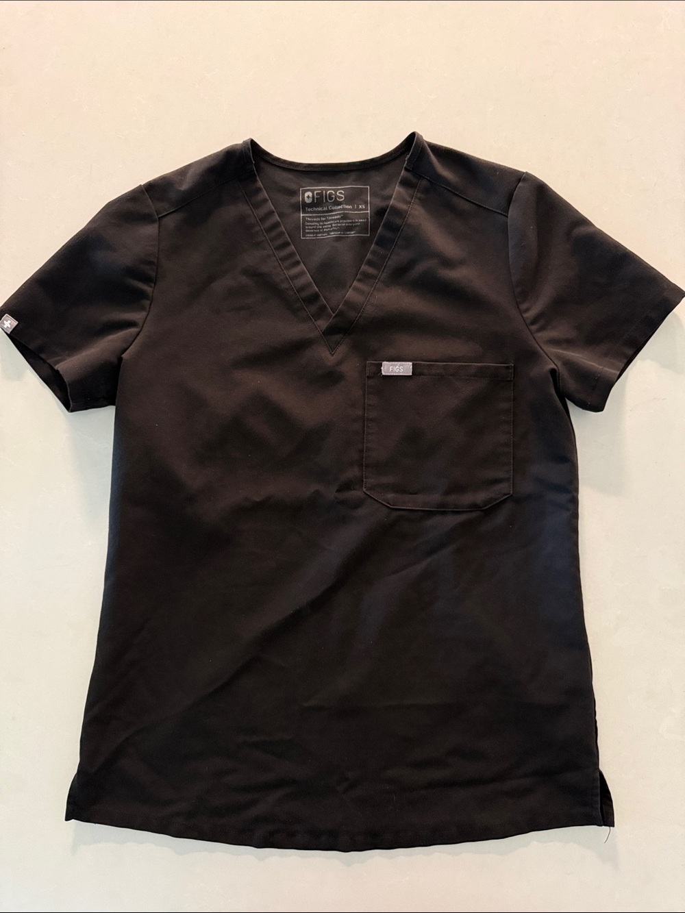 Figs Catarina Scrub Top in Black